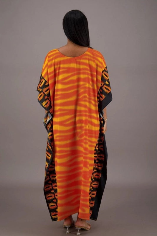 Kaftan orange zèbre