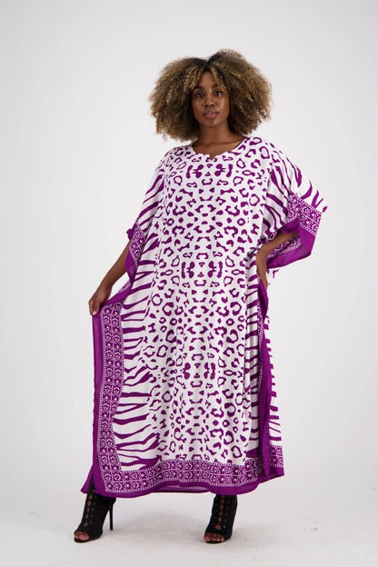 Kaftan en Rayonne Imprimé Zèbre