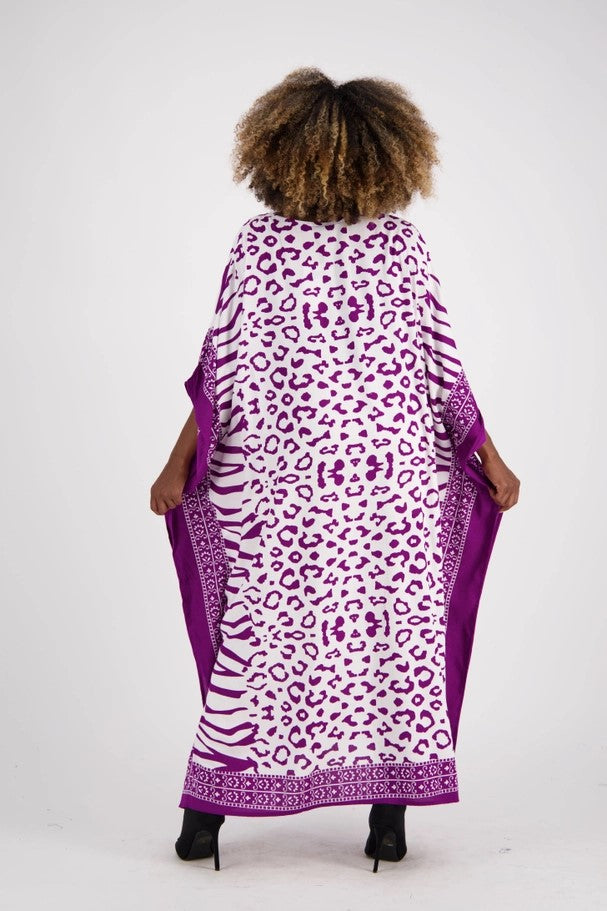 Kaftan en Rayonne Imprimé Zèbre